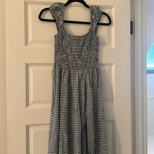 Reformation linen checkered plaid dress